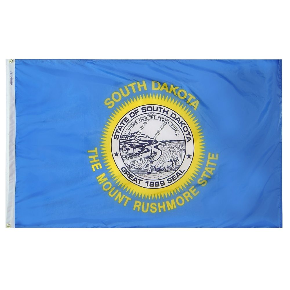 South Dakota state flag with official seal.