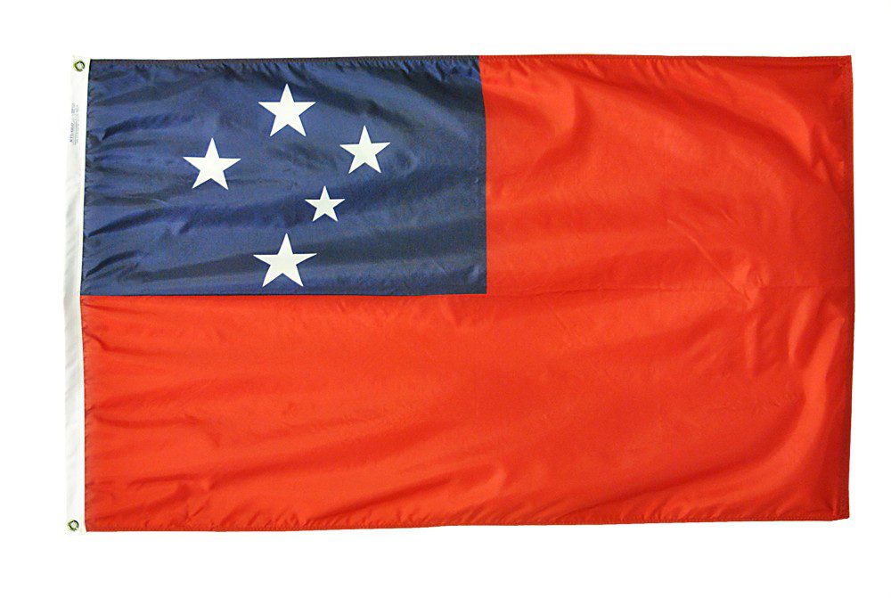 Flag of Samoa with white stars.