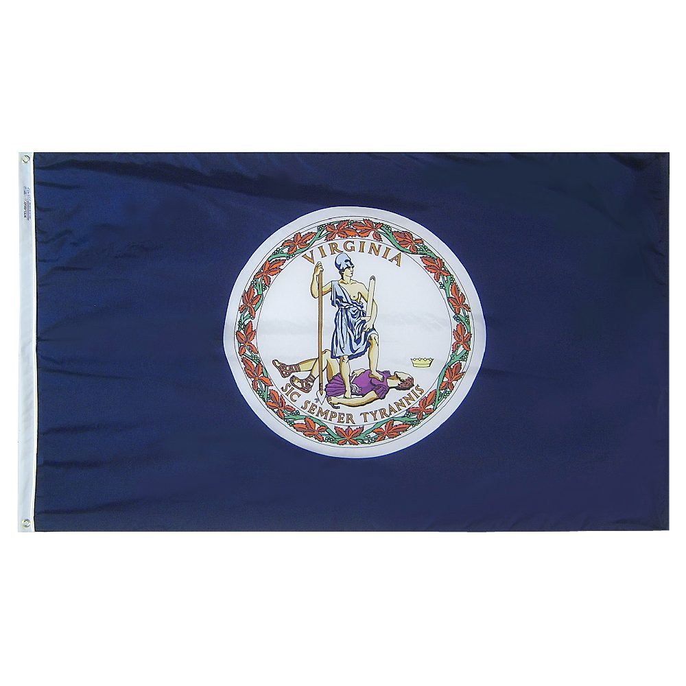 Virginia state flag with official seal.