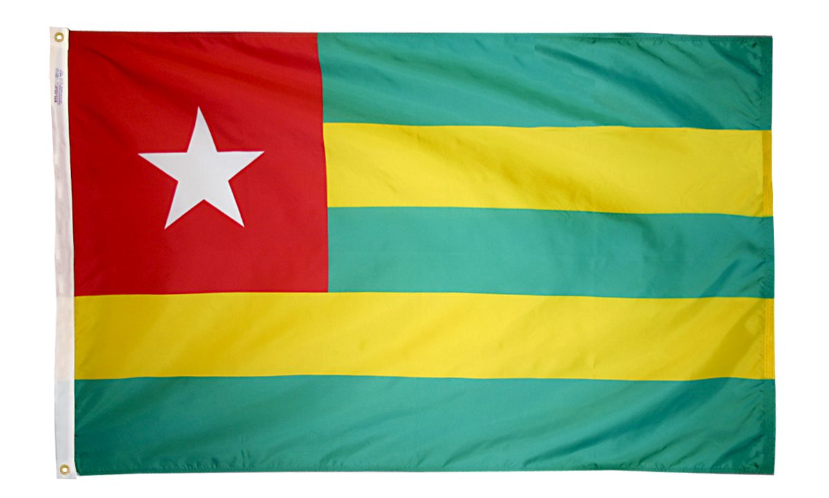 Flag of Togo with star and stripes.