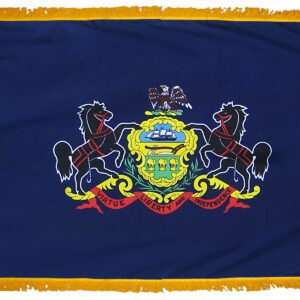Pennsylvania state flag with official emblem.