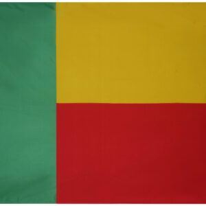 Flag of Benin with green, yellow, red.