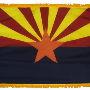Arizona state flag with star and rays.