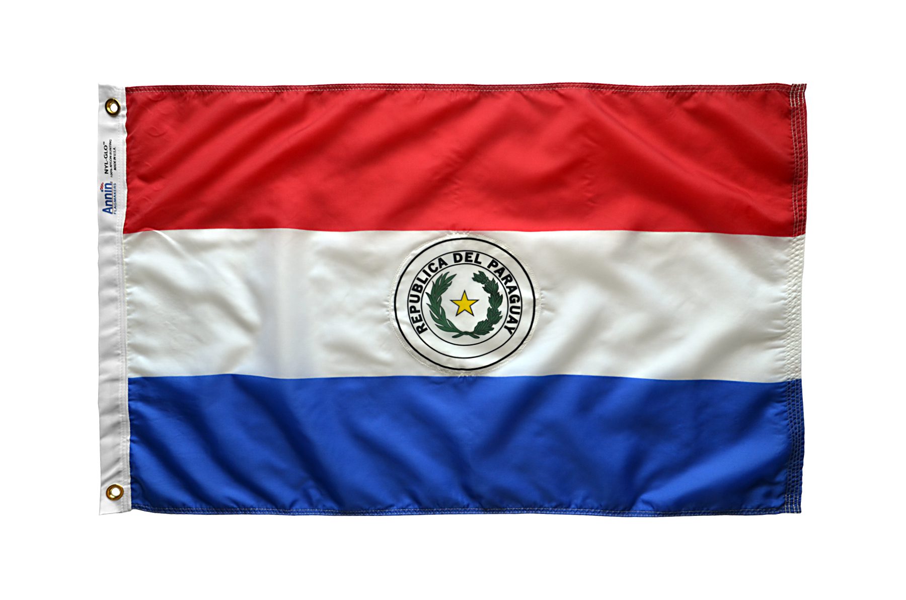 Flag of Paraguay with emblem.