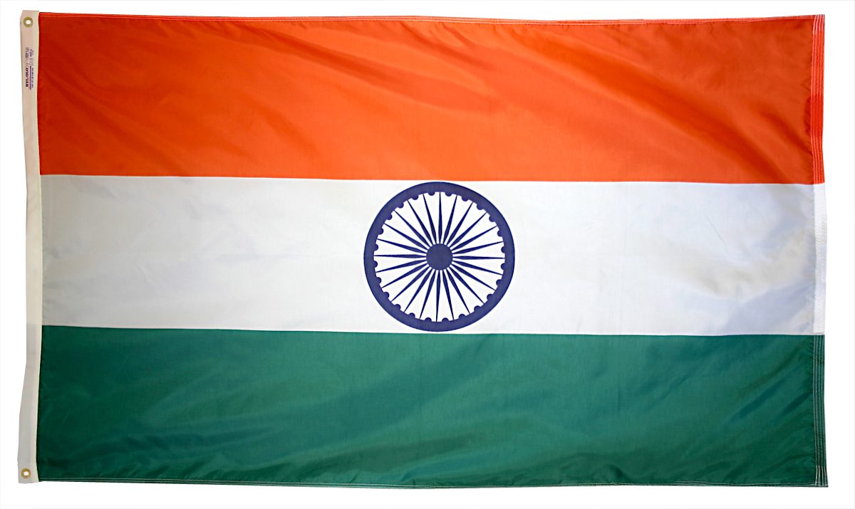 Flag of India with Ashoka Chakra.