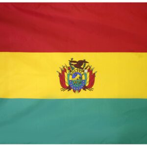 Flag of Bolivia with national emblem.