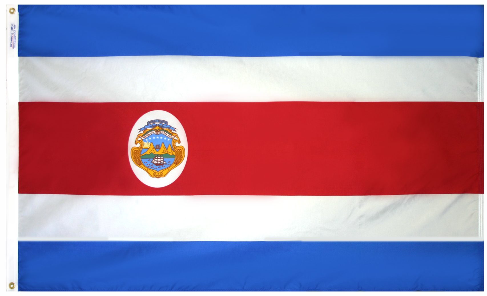 Flag of Costa Rica with national emblem.