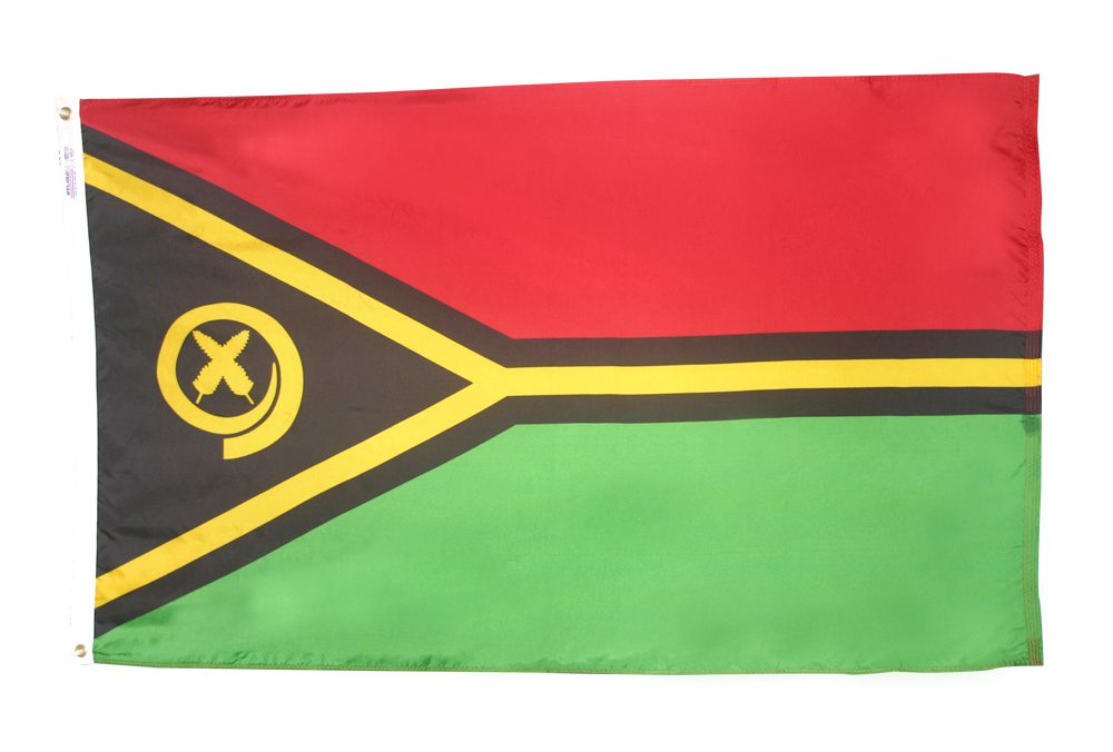 Flag of Vanuatu with emblem design.
