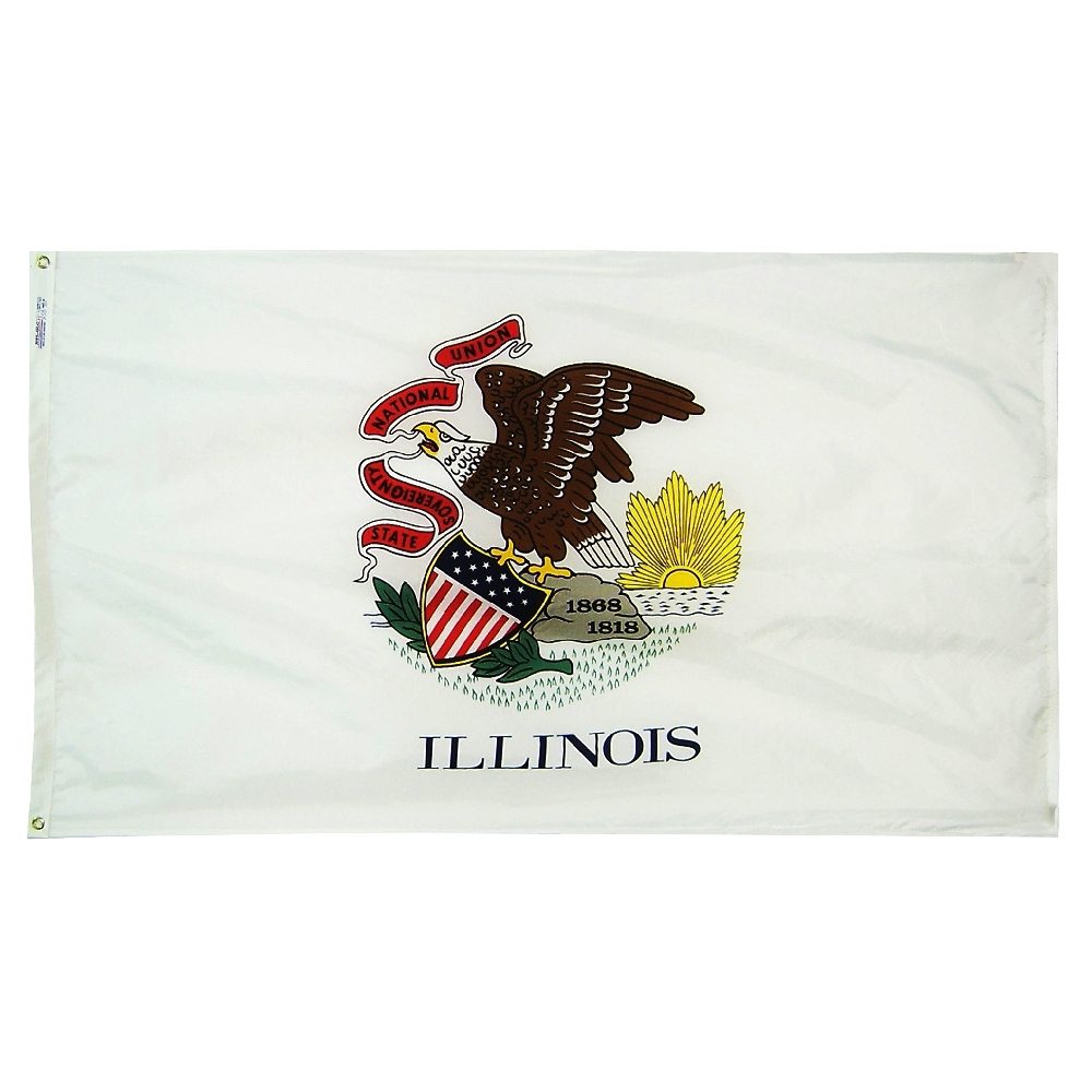 Illinois state flag with eagle emblem.