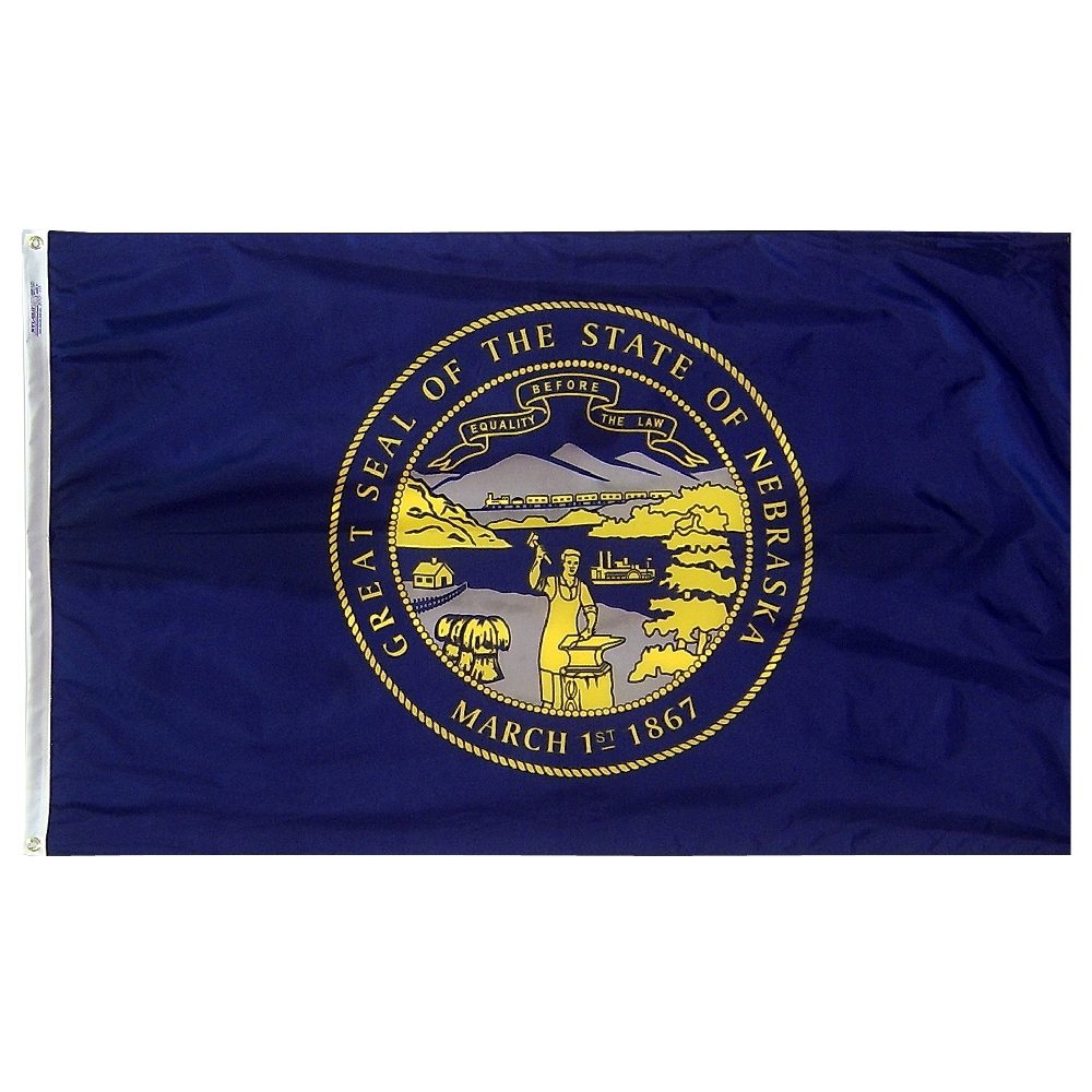 Nebraska state flag with official seal.