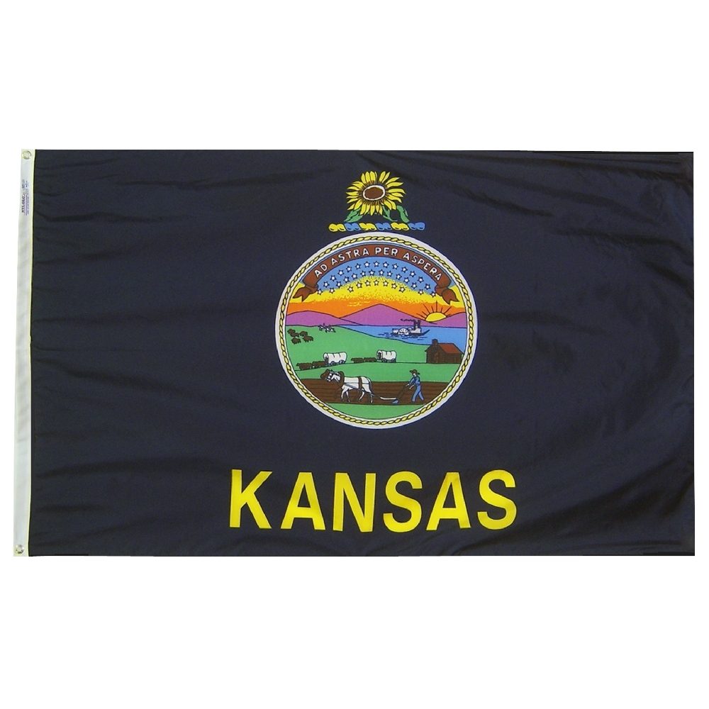 Flag of Kansas with state seal.