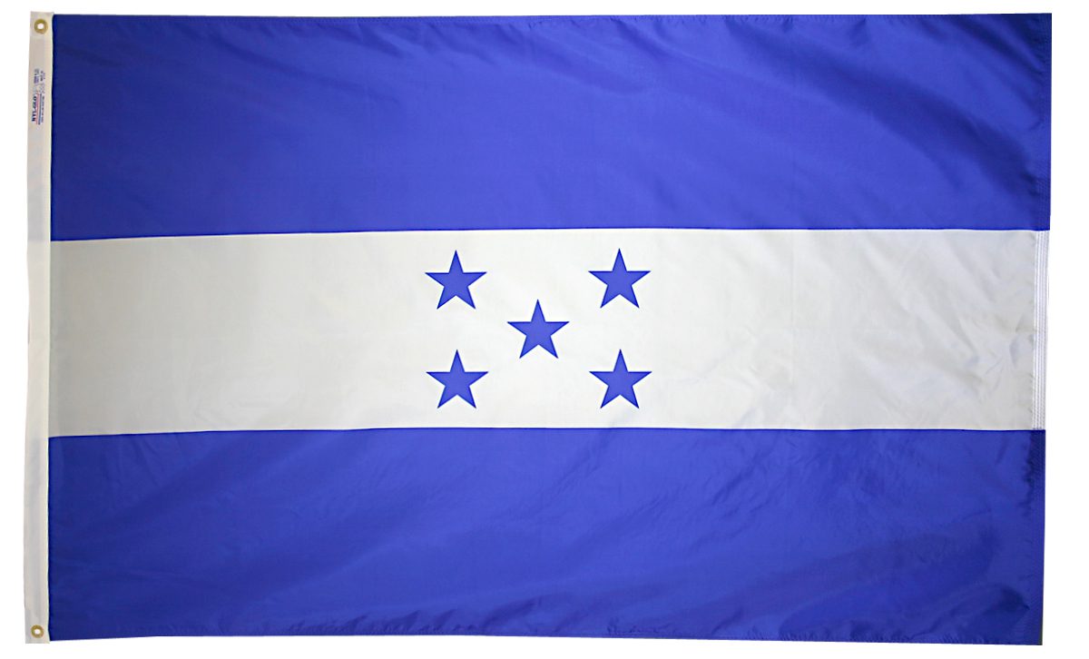 Honduras flag with five blue stars.