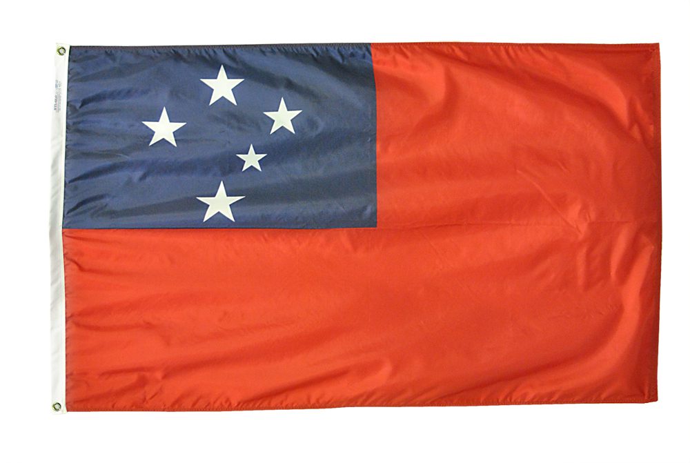 Flag of Samoa with Southern Cross stars.
