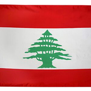 Lebanon flag with a green cedar tree.