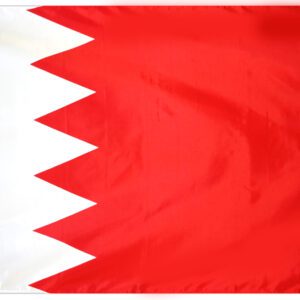 Flag of Bahrain with red and white.