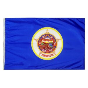 Minnesota state flag with emblem design.