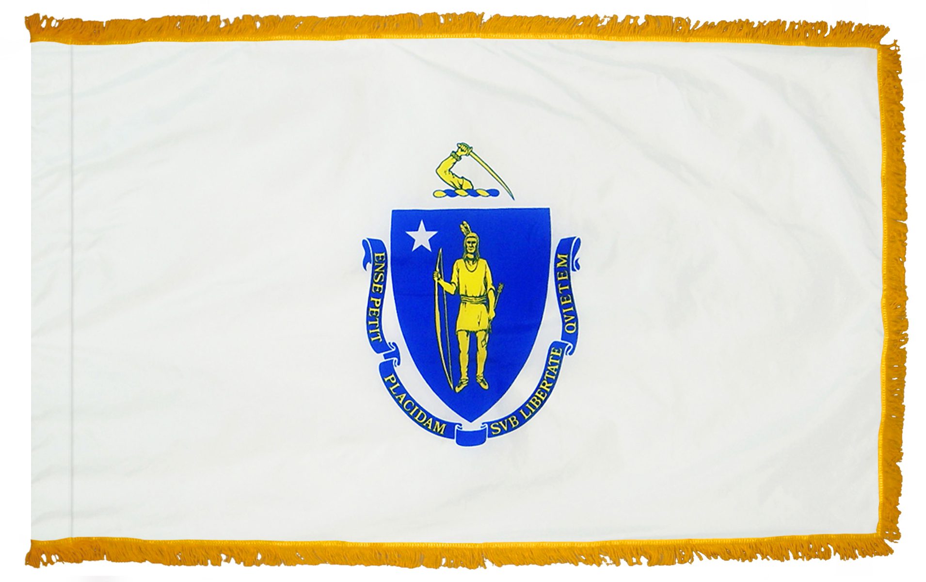 Flag of Massachusetts with state emblem.
