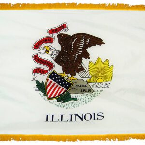 Illinois state flag with eagle emblem.