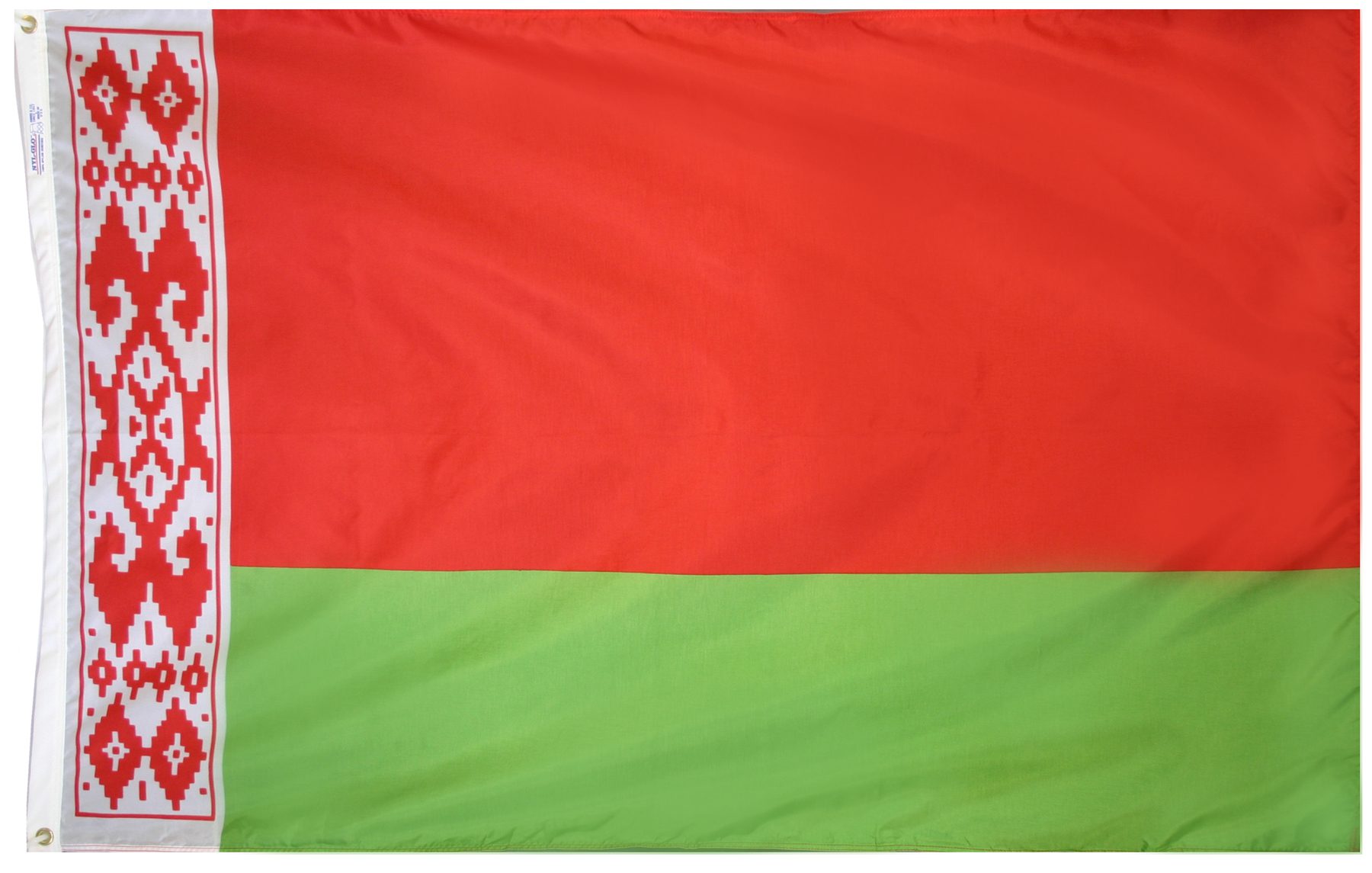 Flag with red and green stripes.
