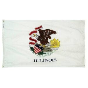 Illinois state flag with eagle emblem.