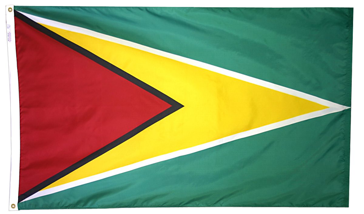 Flag of Guyana with red and yellow.