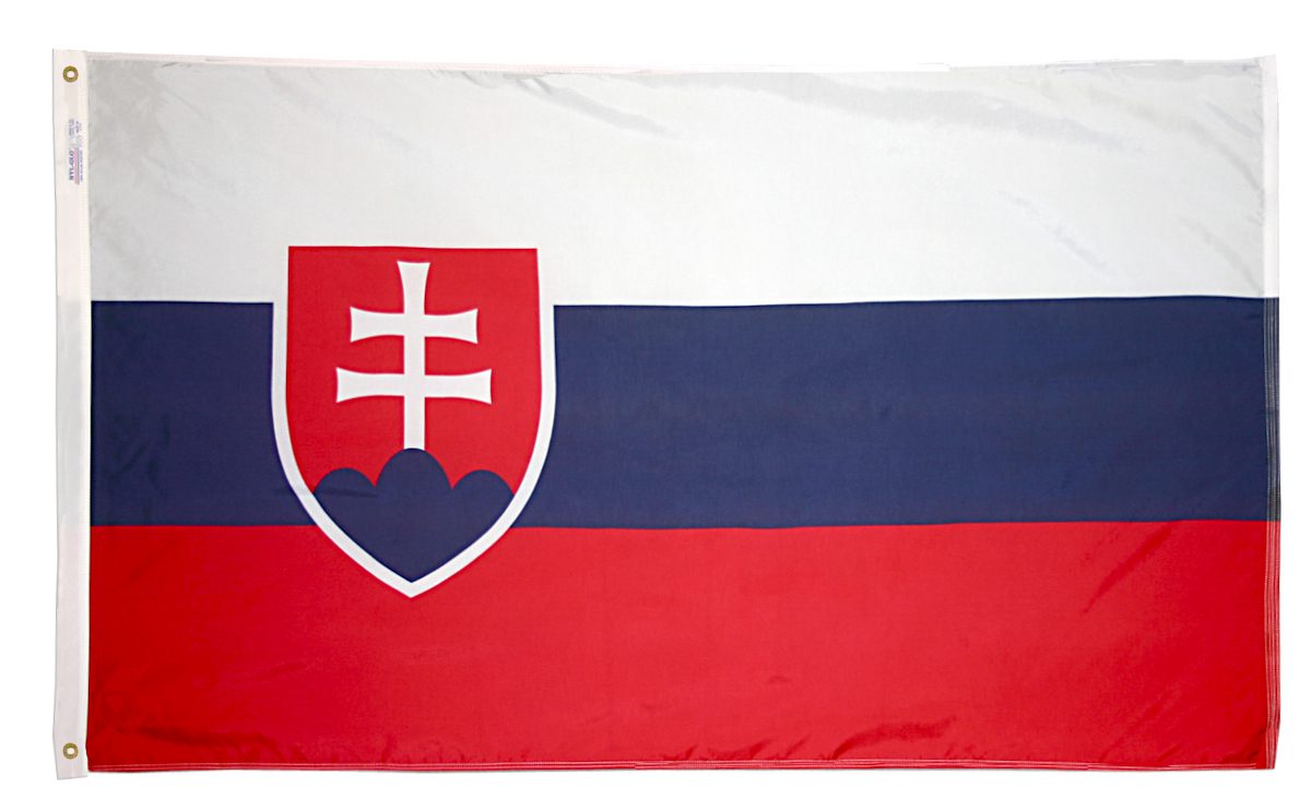 Flag of Slovakia with national emblem.