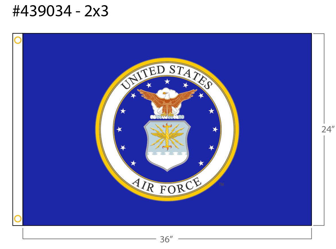 United States Air Force flag, blue background.
