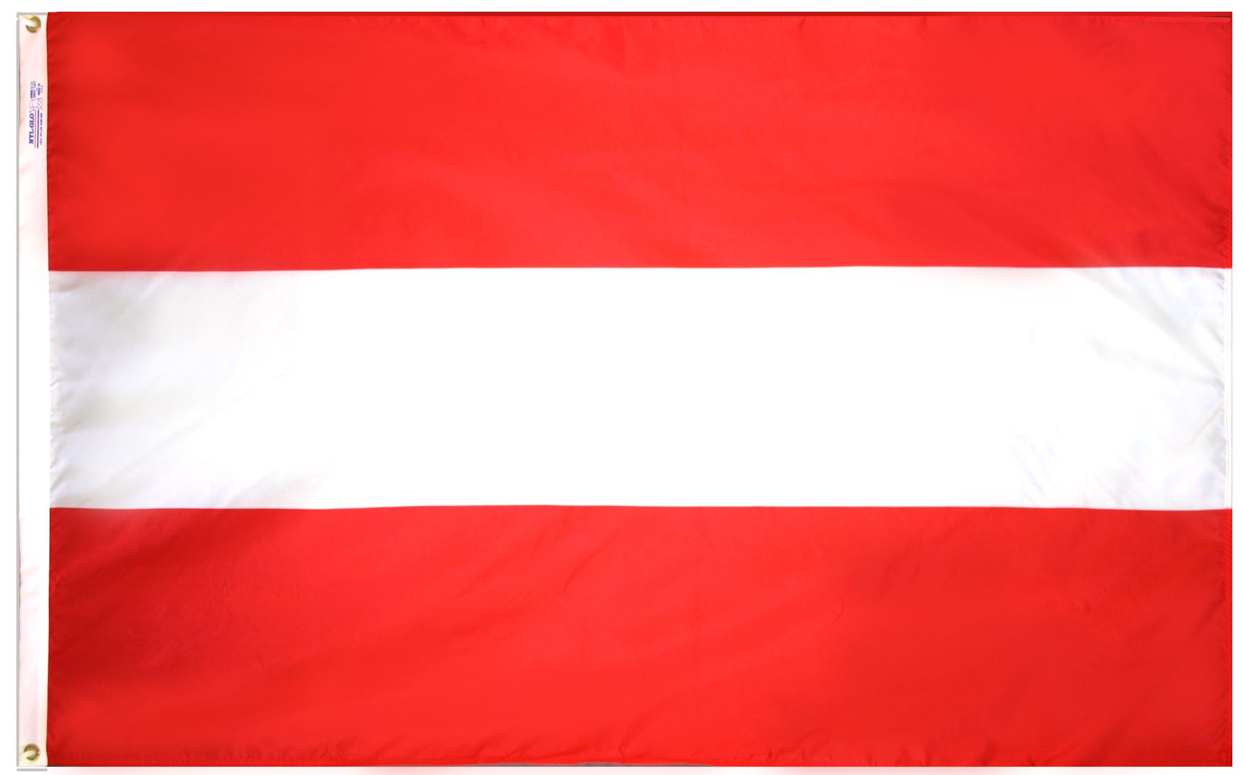Red and white horizontal striped flag.