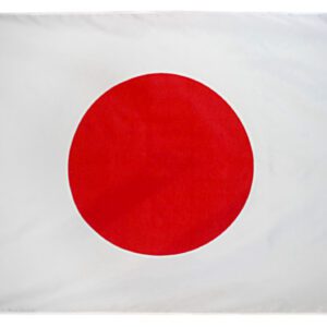 Japanese flag with red circle.