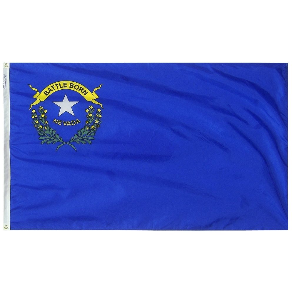 Nevada state flag with blue background.