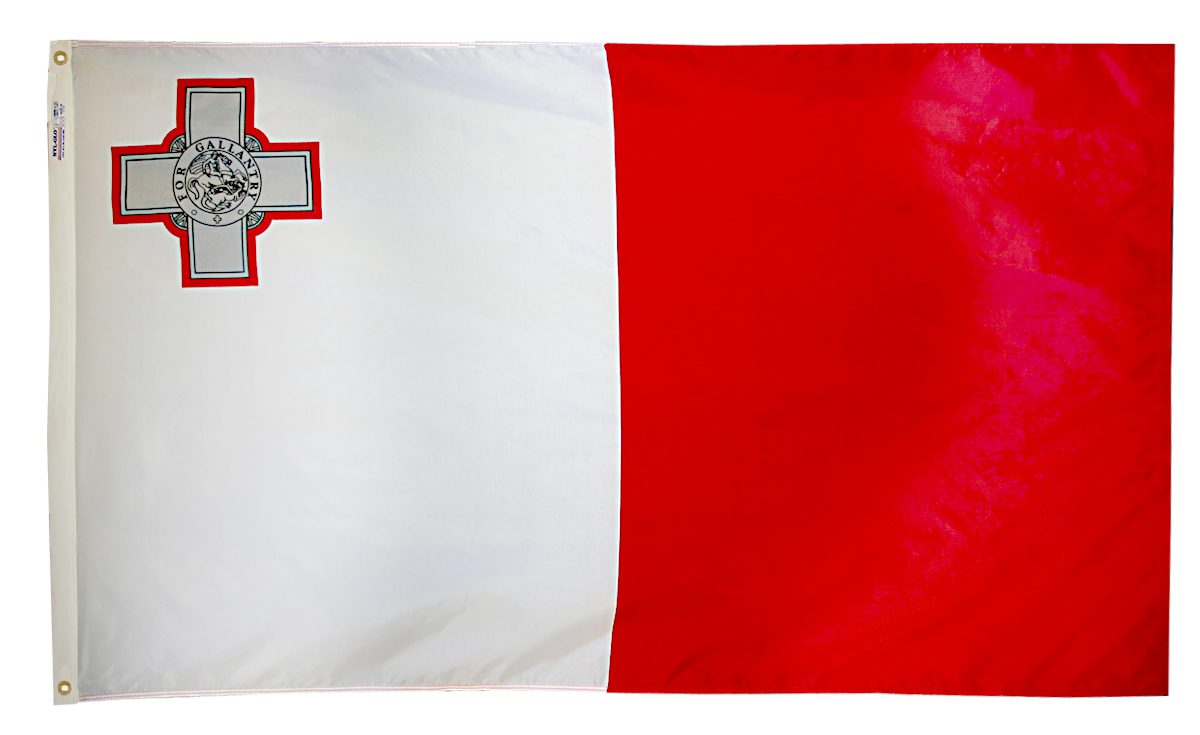 Flag of Malta with George Cross emblem.