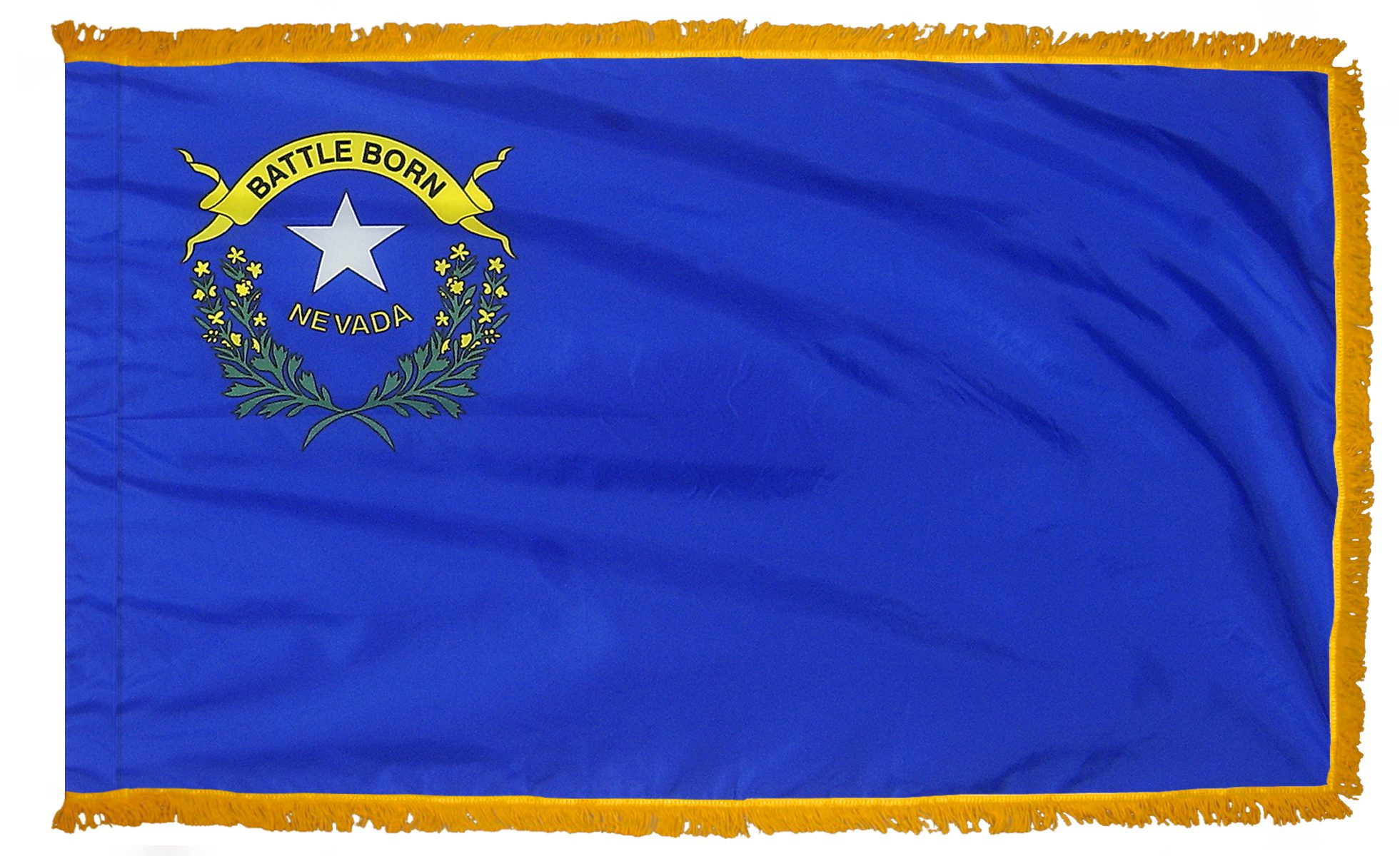 Nevada state flag with gold fringe.