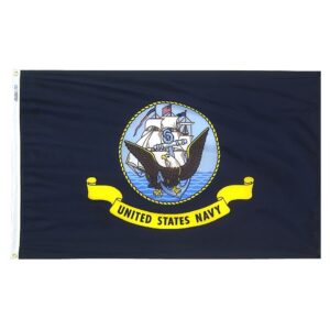 United States Navy flag with emblem.