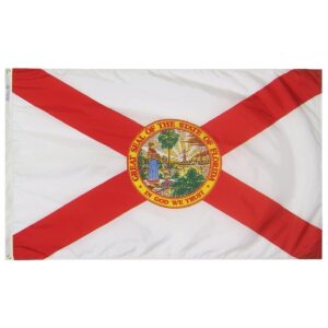 Florida state flag with red cross.