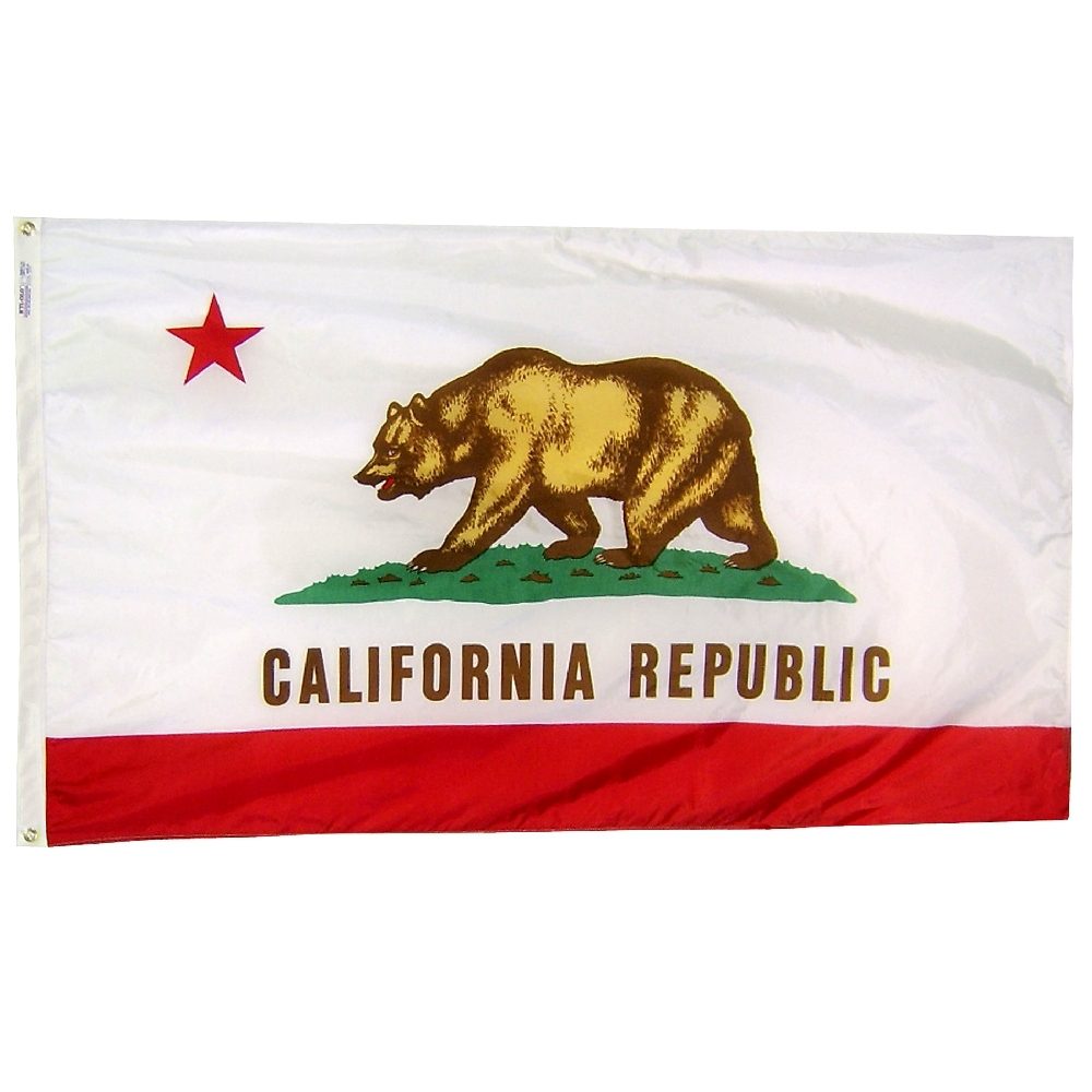 California Republic flag with bear and star.