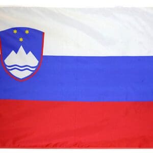Slovenian flag with coat of arms.